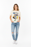 Women Junior  Looney Tunes That's  All Folk Distressed Graphic Tee T-Shirt.        Sku: Looney Tunes.  Size S-XL