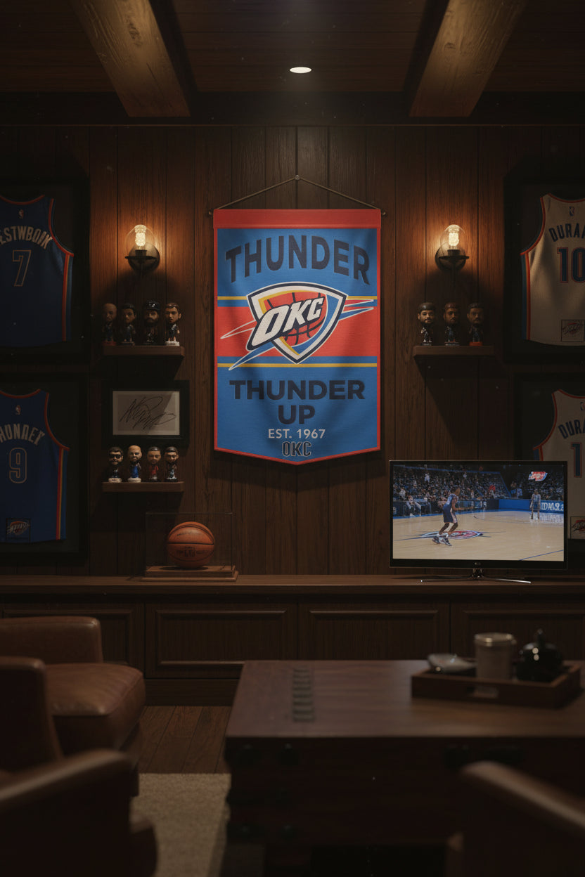 * Officially Licensed  Oklahoma City Thunder Wool Banner  size: 24"x38"              sku: 61560323-win