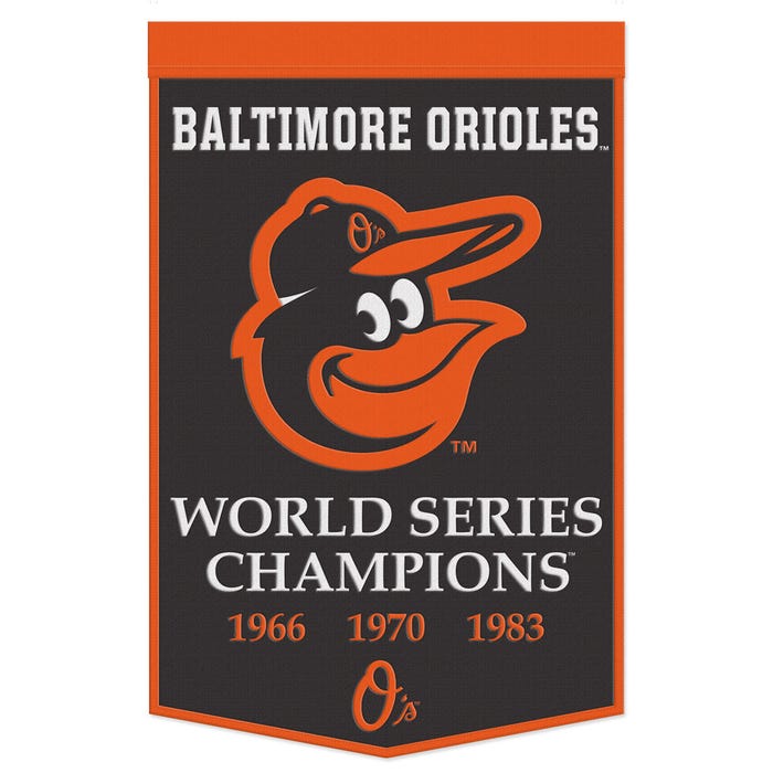 Baltimore Orioles Wool Banner.          Size: 24"x38"            sku: 47638322-win