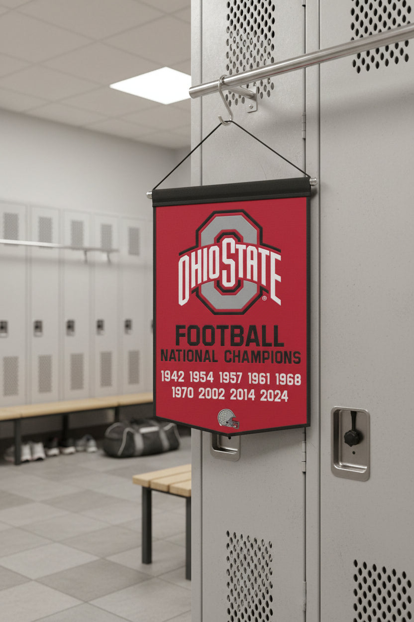 Ohio State Buckeyes Football Celebration  Wool Banner.              size: 24"x38"          sku: 47342325-win
