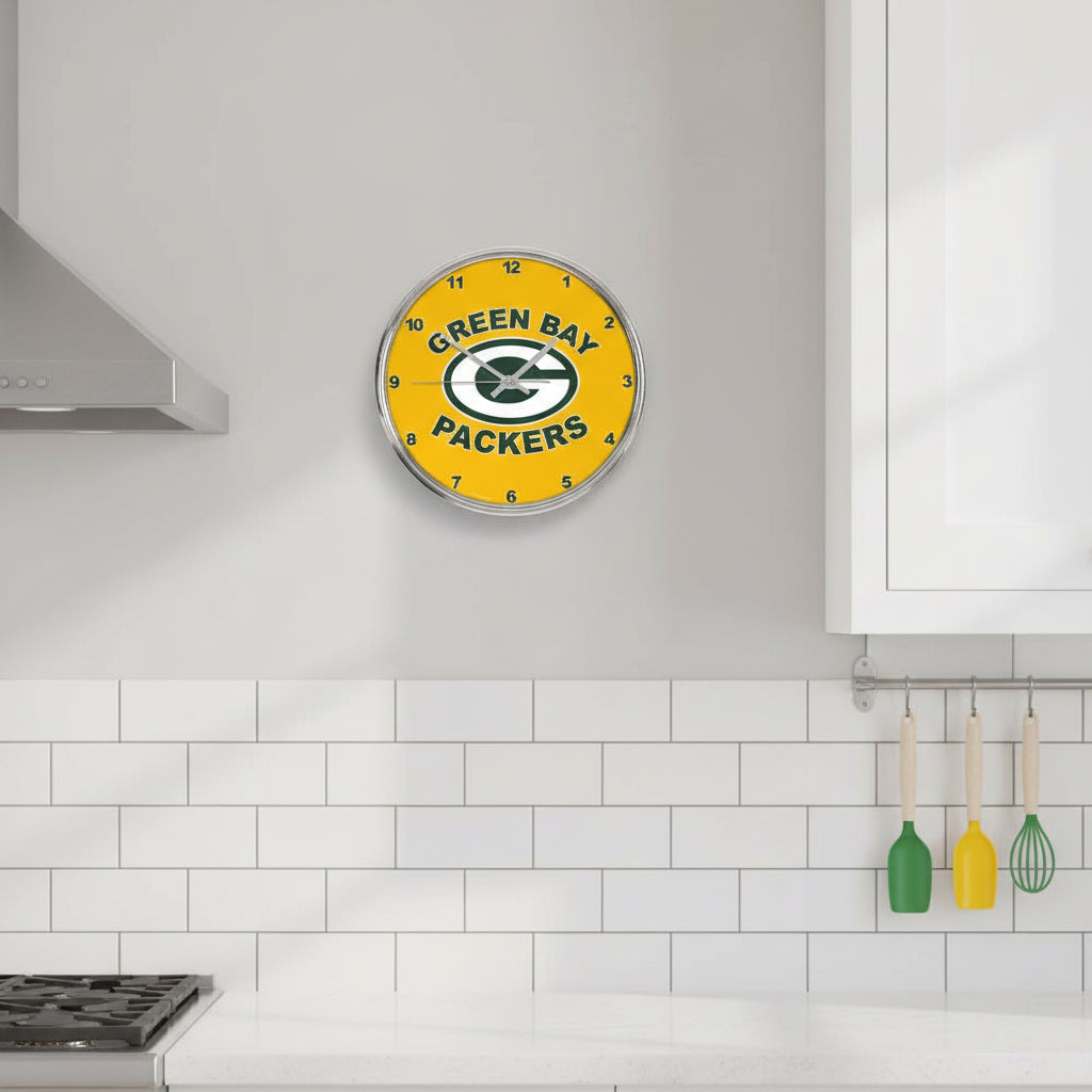 Green Bay Packers 2nd Design Chrome Clock                 Sku: 2931213-wc