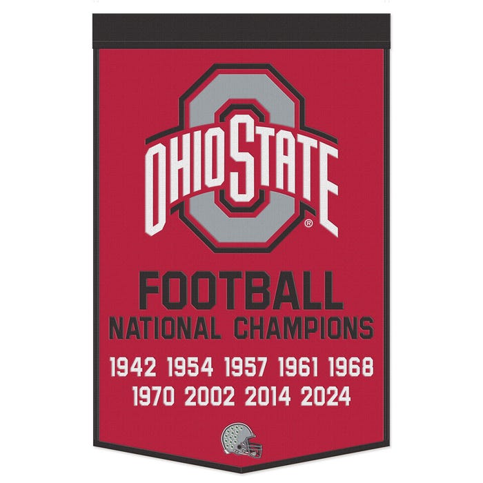 Ohio State Buckeyes Football Celebration  Wool Banner.              size: 24"x38"          sku: 47342325-win
