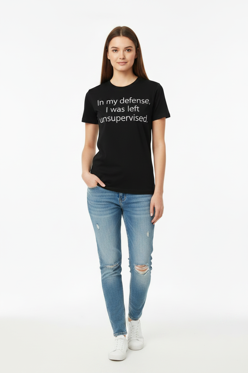 In My Defense, I Was Left Unsupervised" Graphic T-Shirt – Black
SKU: FASST26