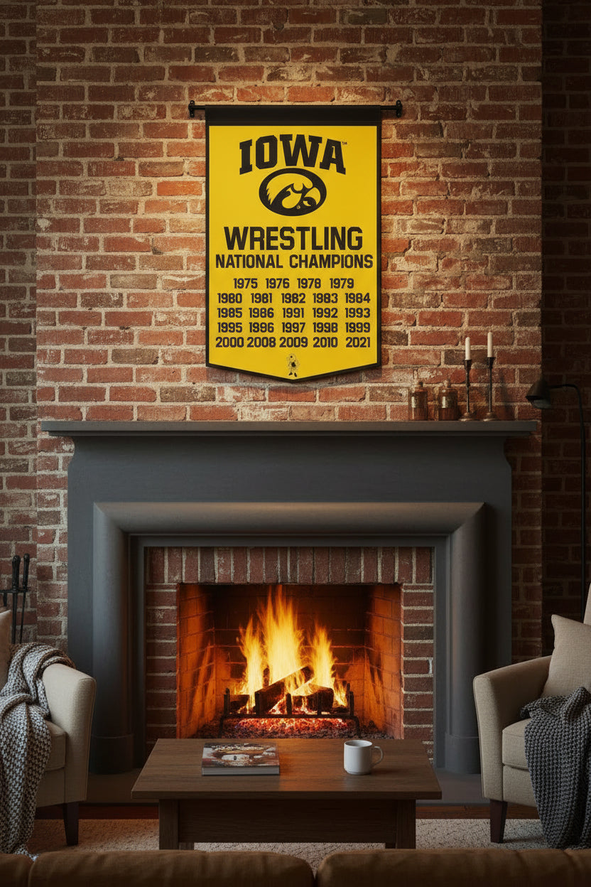 Officially Licensed.  Iowa Hawkeyes  Celebration  Wool  Banner 24"x38"
