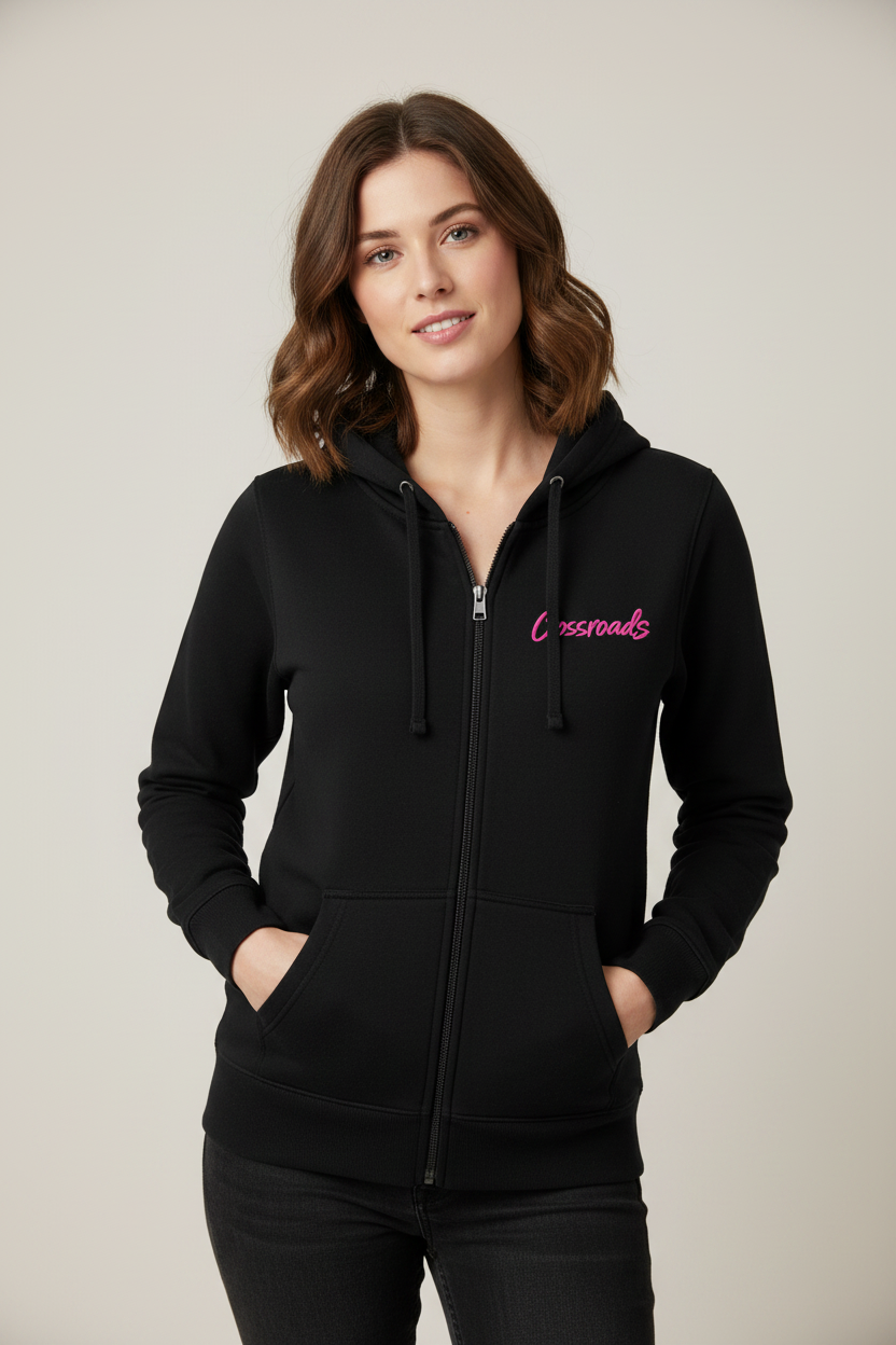 Women's  Crossroads Zip Hoodie Jacket  Black                  size: S,XL,3XL.      Sku: BSP23EHD001