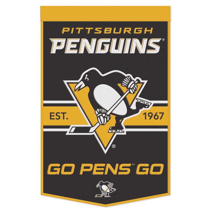 Pittsburgh  Penguins Slogan Wool Banner.         size: 24"x38"            sku: 56543322-win