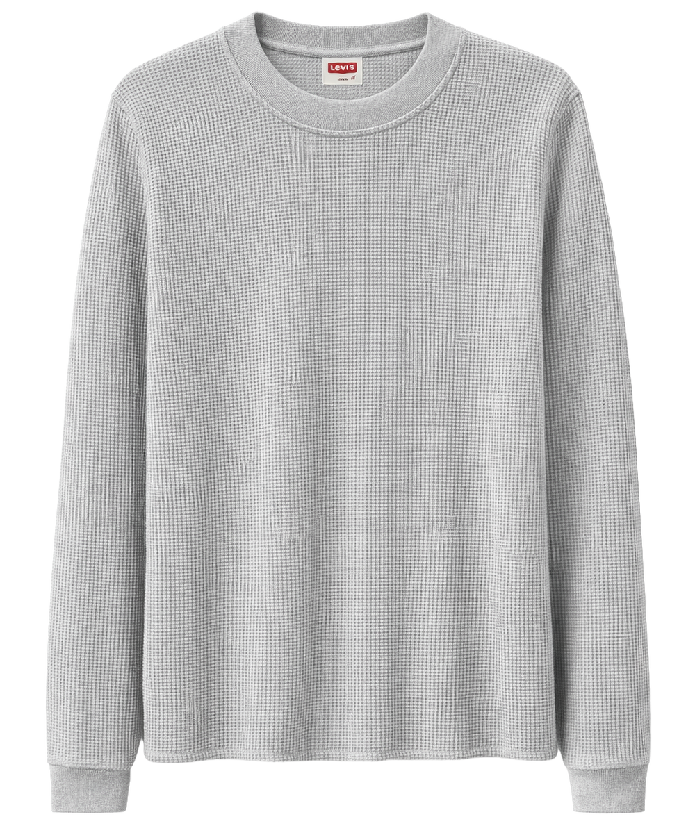 Levi's L/S Waffle Shirts Lite Grey Sku: LVSWAFF26- LT-Grey.              Size: 2xl, 3xl