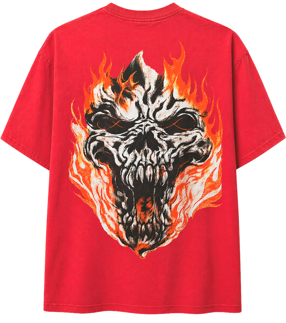 Licensed Flaming Skull Graphic T-Shirt.                     SKU: SILENCE SKULL