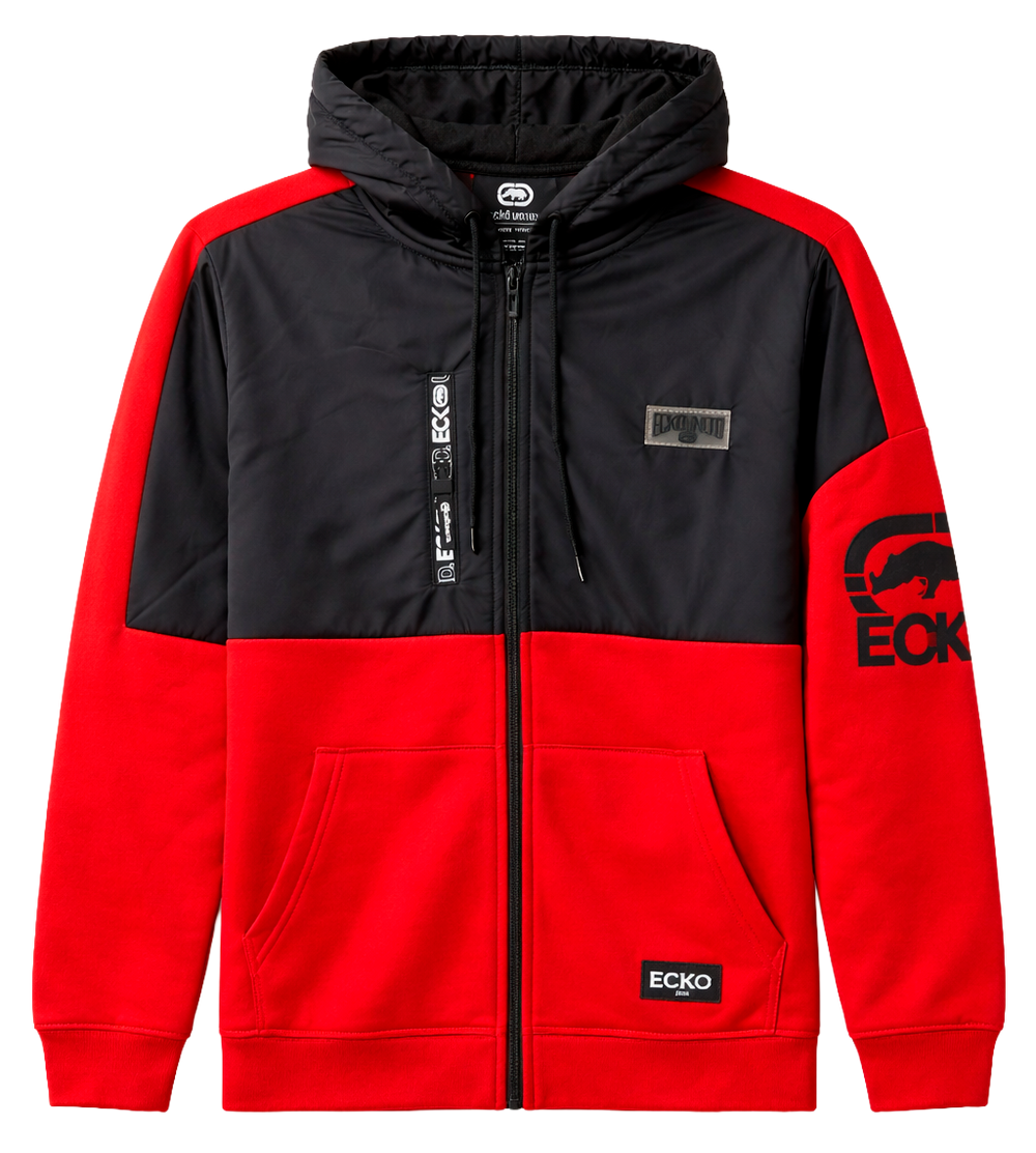 Ecko Unltd. Red & Black Full-Zip Hoodie
