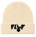 FLY Embroidered Knit Beanie – Cream sku: FLUF LOGO