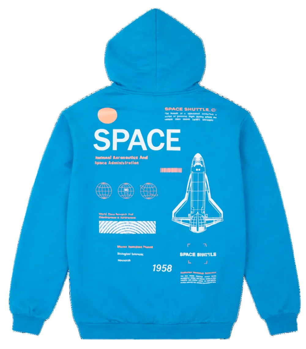 Space Shuttle Graphic Hoodie – Blue sku: M-INH 77