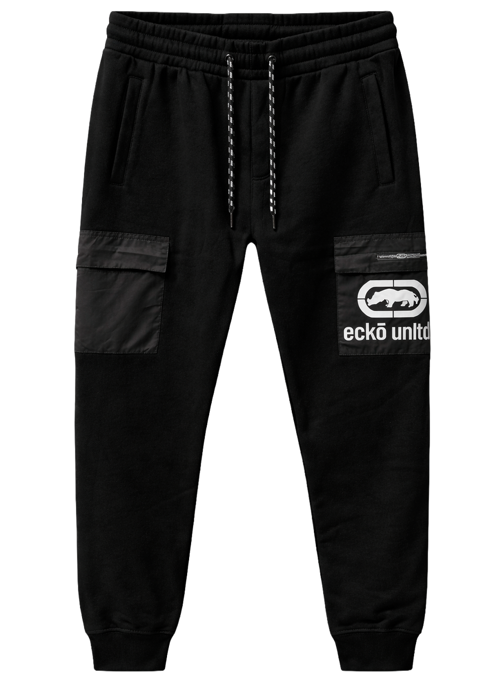Ecko Unltd. Cargo Pocket Jogger Sweatpants – Black Streetwear Pants Sku-EO34G1286  size S-3XL