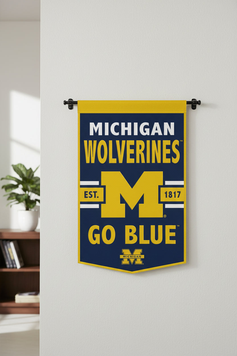 Michigan Wolverines Primary Wool Banner 24" x 38" is available to buy in increments of 1  sku: 48893322-wc