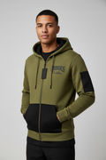 Crooks & Castles Full-Zip Hoodie – Olive/Black.    Sku:3P50105.         Size: S,L,XL,2XL