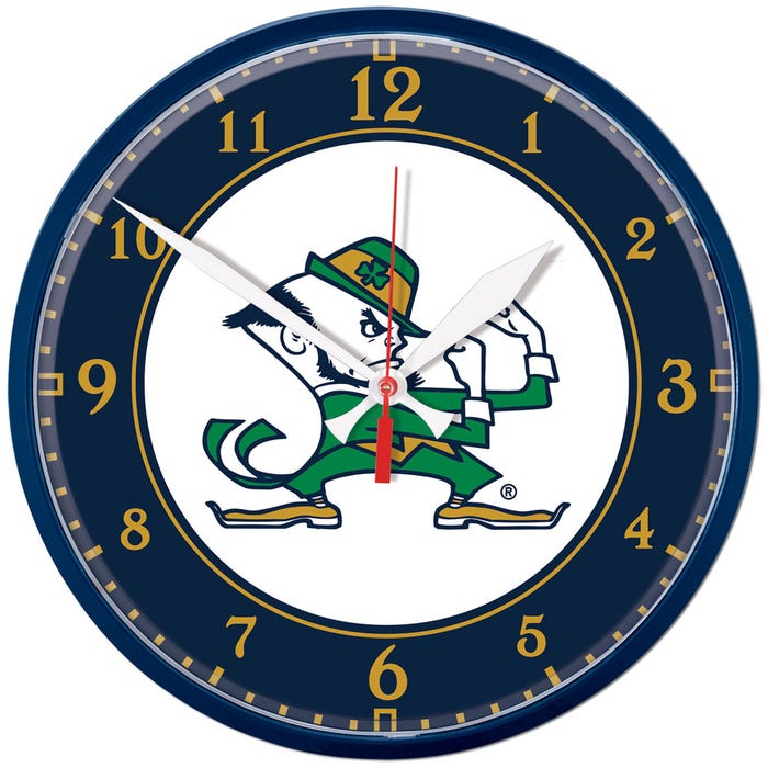 Notre Dame Fighting Irish  Leprechaun Round Wall Clock 12.75" sku: 0511620