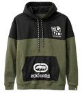Ecko Unltd. Olive & Black Color Block Pullover Hoodie