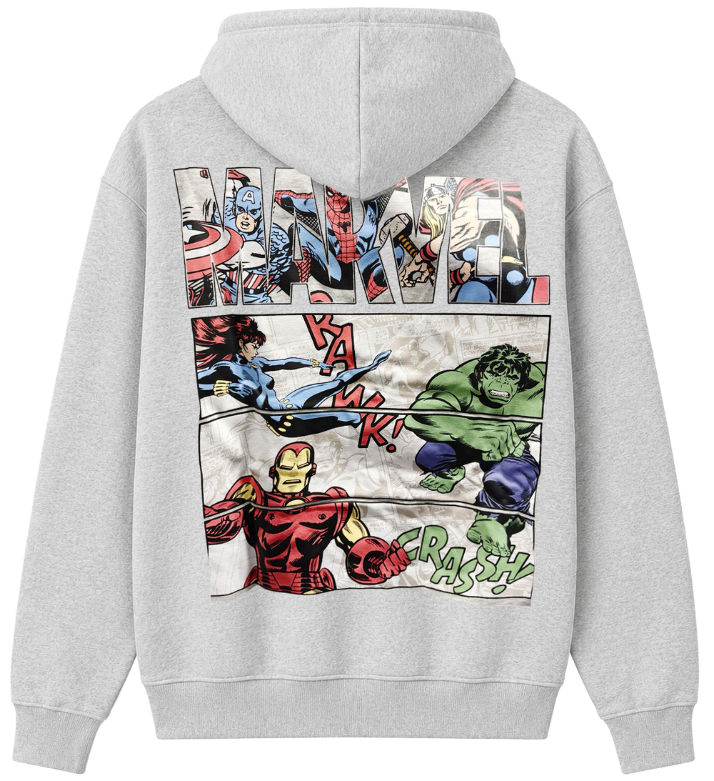 Licensed Marvel Hoodie H.Grey    sku: 4MCS01120MB.  Sku: S-XL