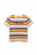 Awesome Rainbow Stripe Graphic T-Shirt