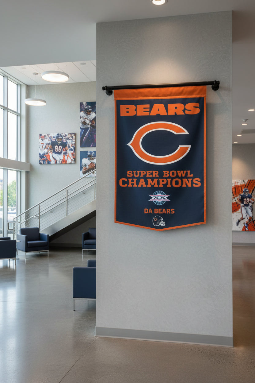 Officially Licensed Chicago Bears Wool Banner 24" x 38" is available to buy in increments of 1 sku:47118322-wc