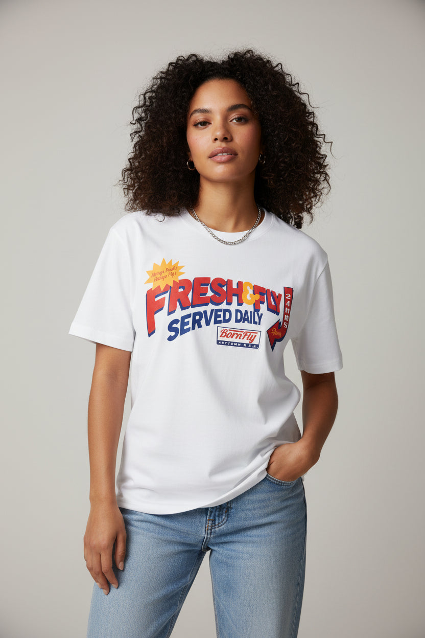 Born Fly Fresh & Fly Served Daily Graphic T-Shirt.      SKU: 31-INH