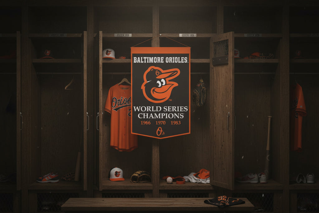 Baltimore Orioles Wool Banner.          Size: 24"x38"            sku: 47638322-win