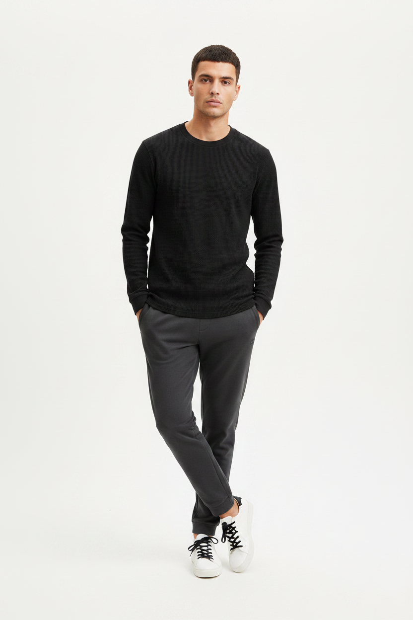 Levi's L/S Waffle Shirts Black sku:LVSWAFF26-Black size: 2Xl,3XL