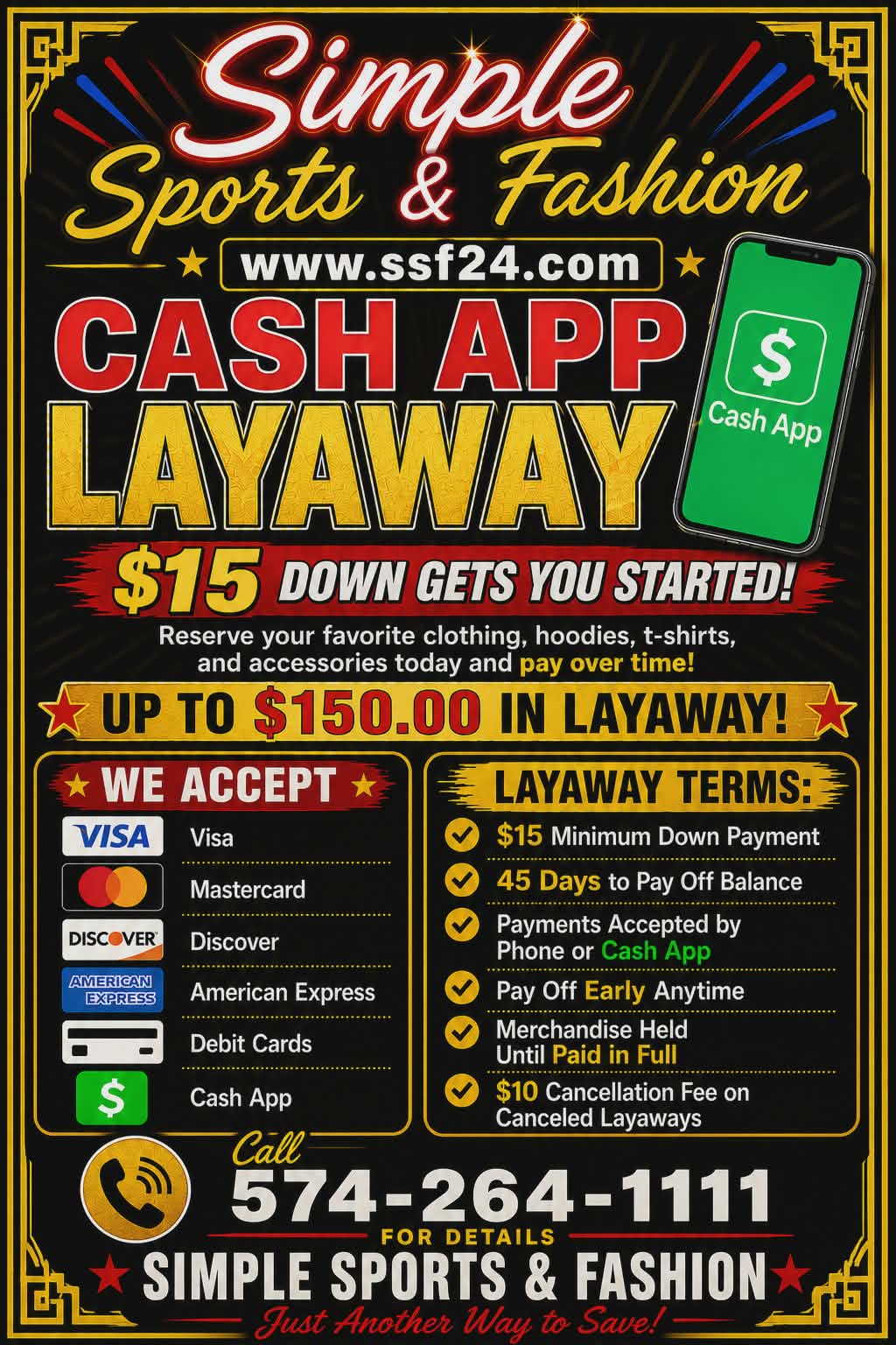 Cash App.  Layaway  Program