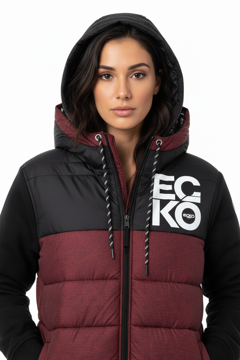 Ecko Unltd. Hybrid  Puff Jacket Red Marled/Black    size: S-3XL.                      Sku: EO34O482-sdw