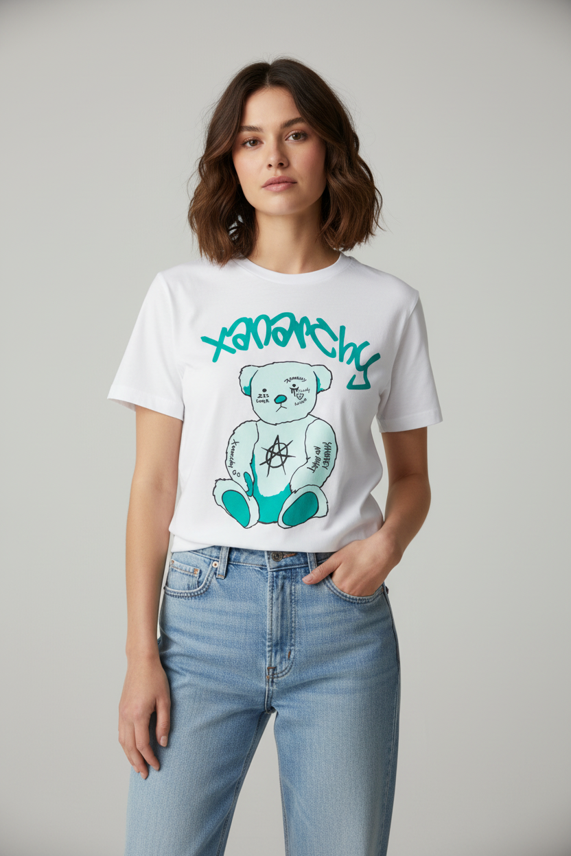 Xanarchy Graphic T-shirts White   Sku: Xanarchy.      Size  S,L,2xl