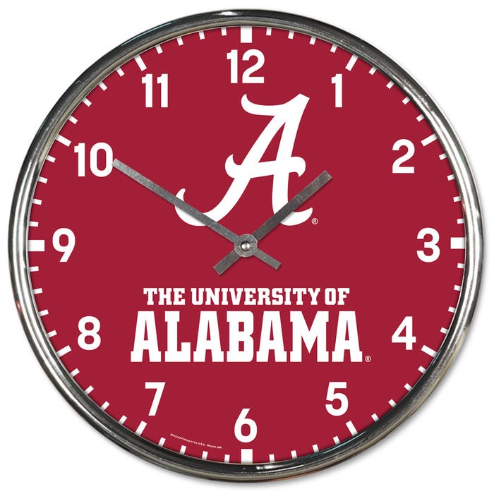 Alabama Crimson Tide Chrome Clock sku-2834523-wc