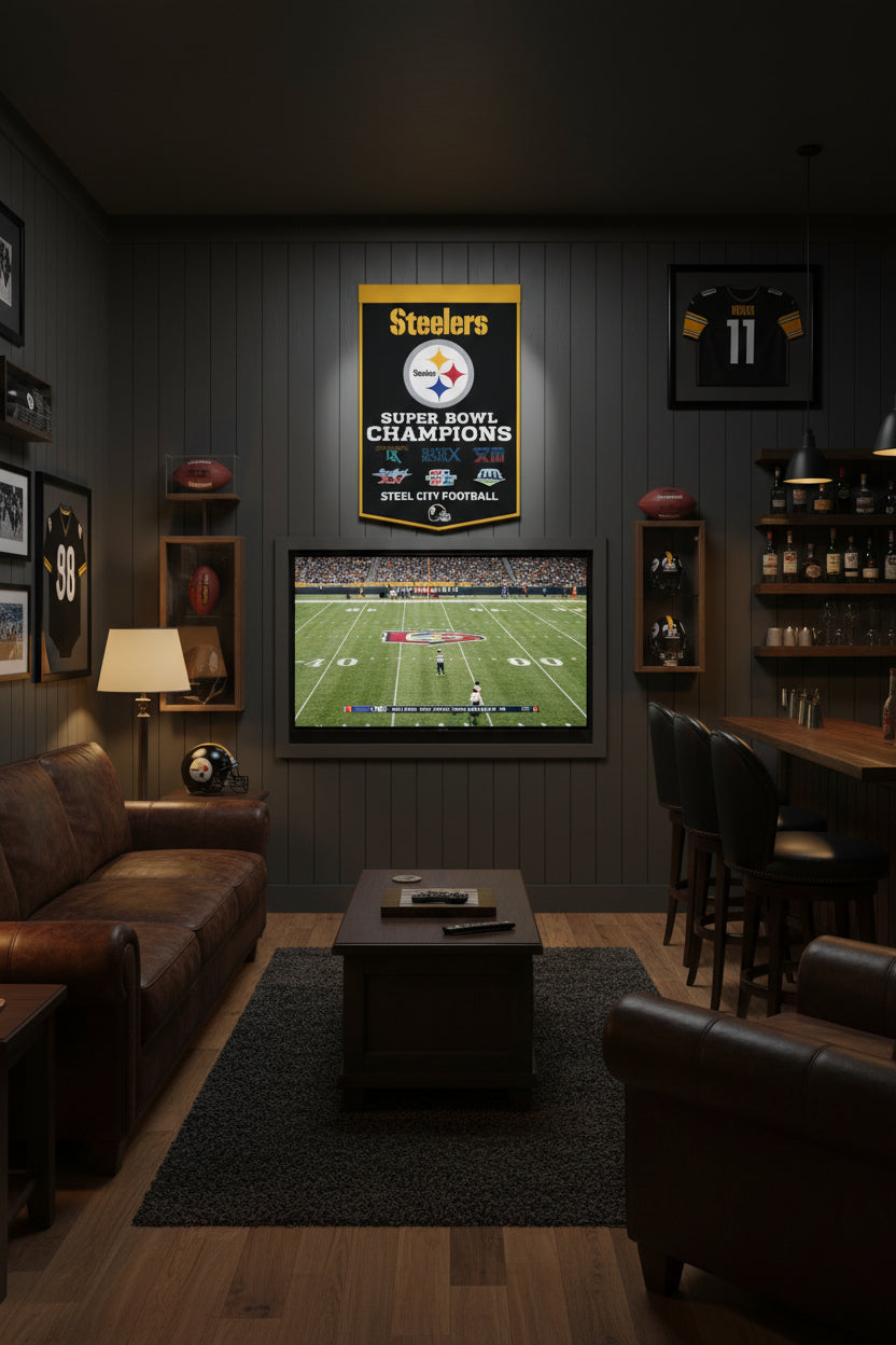 * Officially Licensed  Pittsburgh Steelers Wool Banner     size: 24"x38"         Sku: 47492322-win