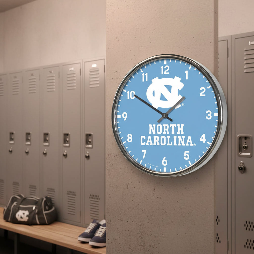 North Carolina Tar Heels Chrome Clock 12"           Sku: 2798623
