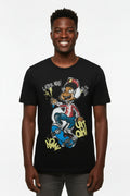 Skateboard Cartoon Graphic T-Shirt – Black.      Sku H-22