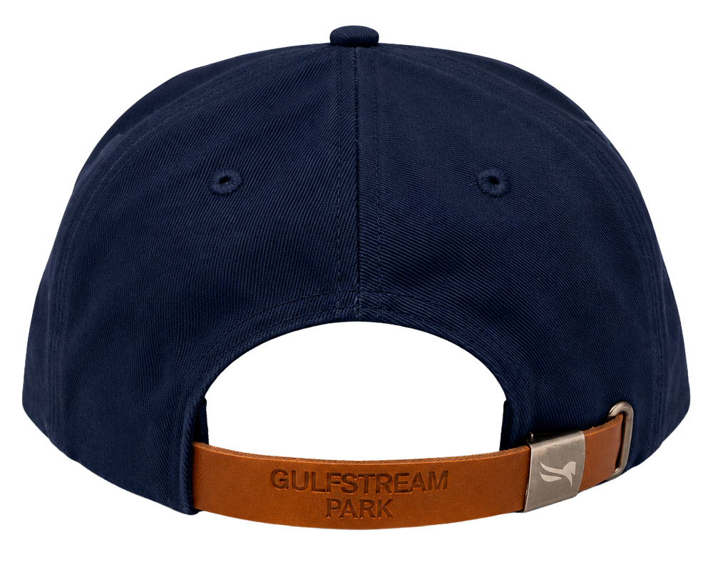 1/st Gulf Stream Park Dad Hat Navy.  sku: Gulfstream 2.0