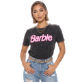 Women's Junior Barbie Acid Wash Graphic Tee T-Shirt sku: Barbie-Rx  size: S-2XL