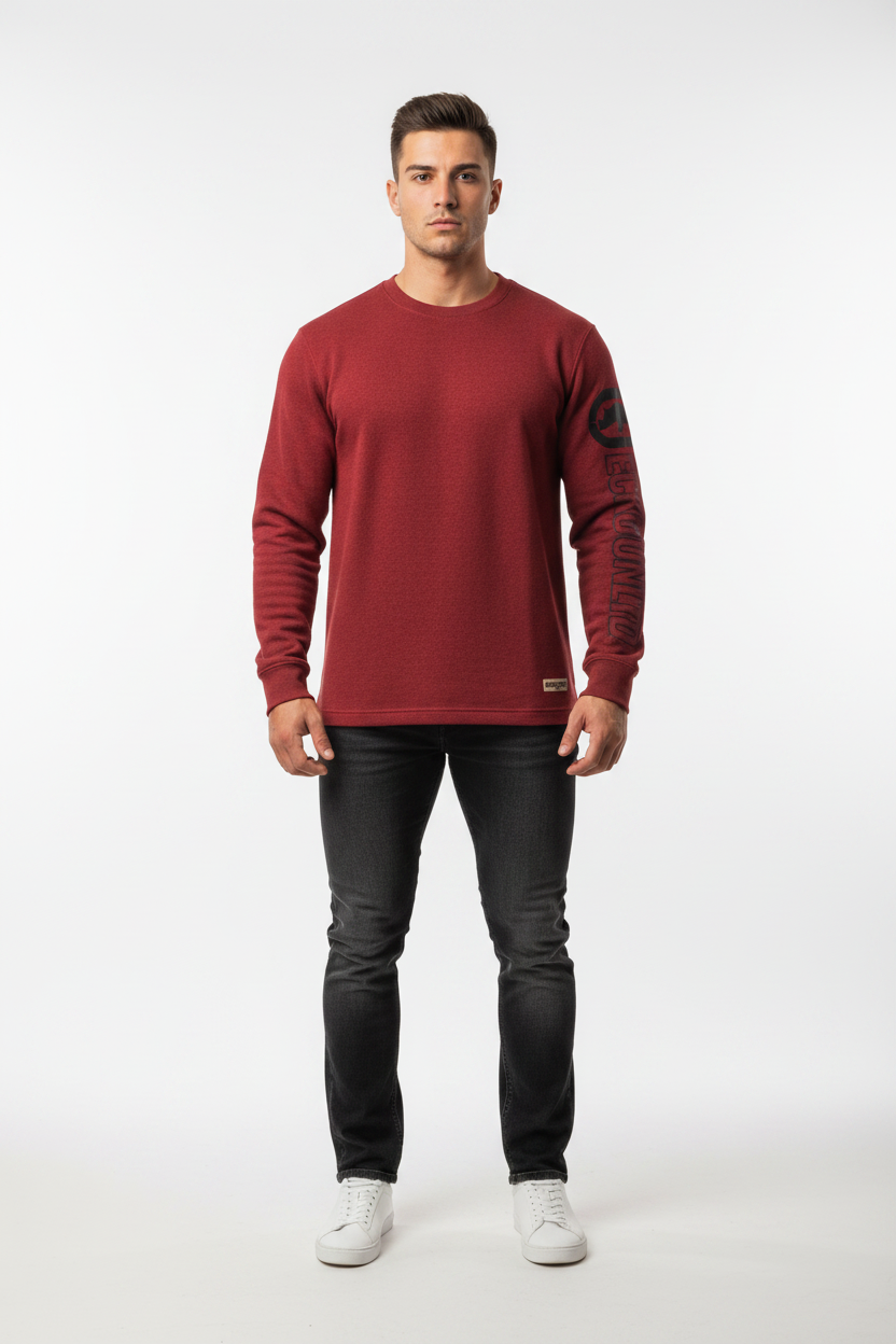 Ecko Unltd L/s Thermal Shirt Red Marled.                sku: EO34L404  size: M-3XL