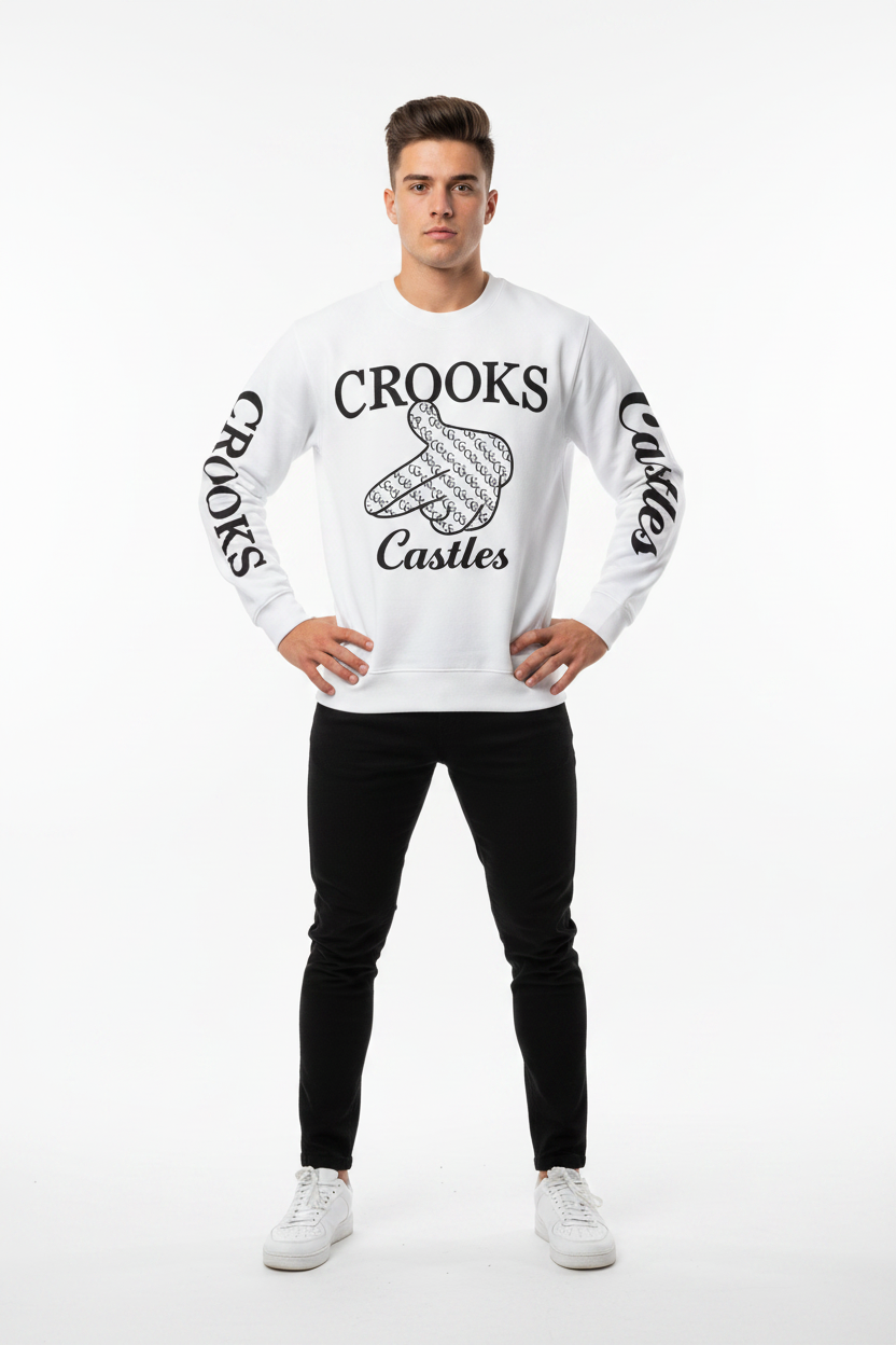 Crooks & Castles          Graphic Crewneck sku: CCCRWAST-2 Size: 4XL