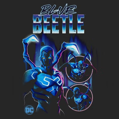 Men's DC Comics Blue Beetle Short Sleeve Grahic T-Shirt- Black
