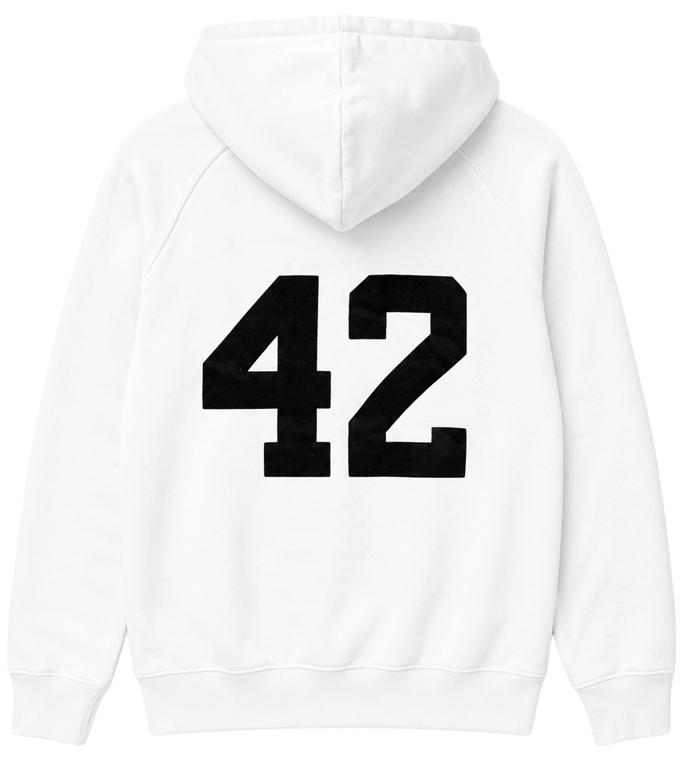 FLUF WORLD GRAPHIC HOODIE WHITE- Sku: HAUS Size: Large, XL