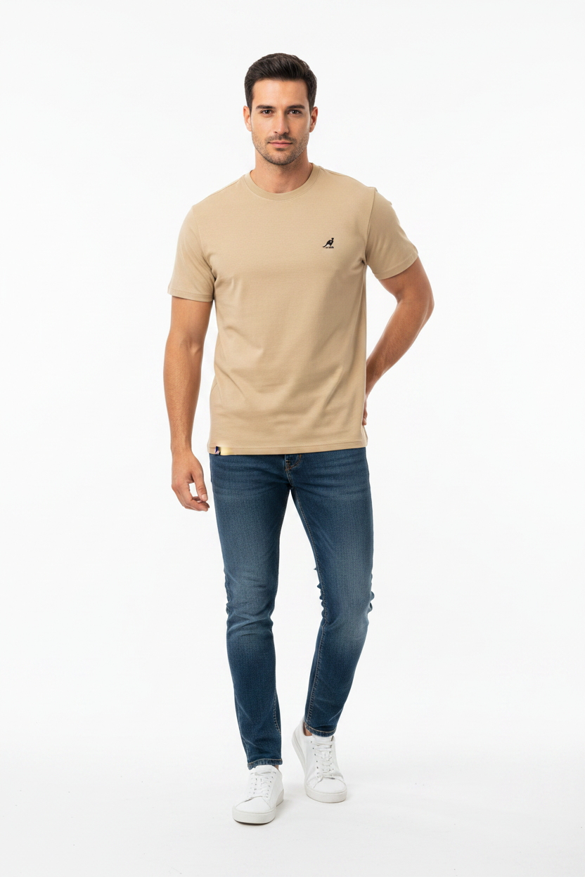 Kangol Relaxed Solid T-shirt Cubansand Size S-2XL.                Sku: K90260-SDW