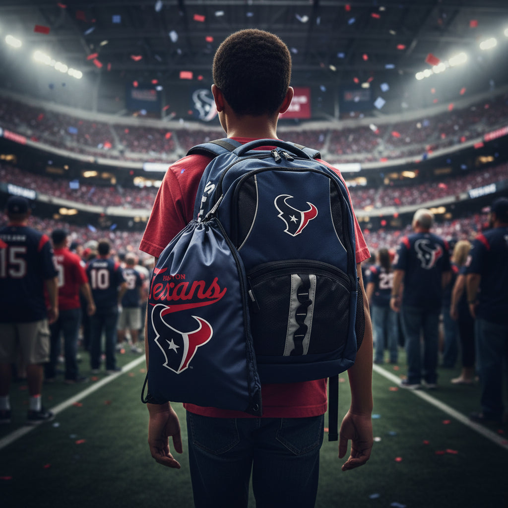 Officially Licensed Houston Texans  Backpack and Cinch Sack  Captain Keepper Set.      sku: 26068-slw