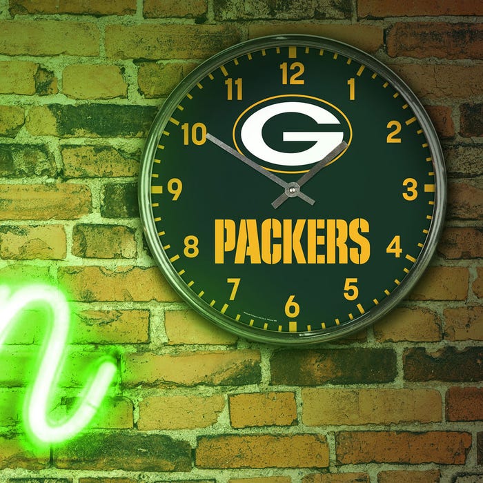 Green Bay Packers Chrome Clock    sku: 2790723-wc
