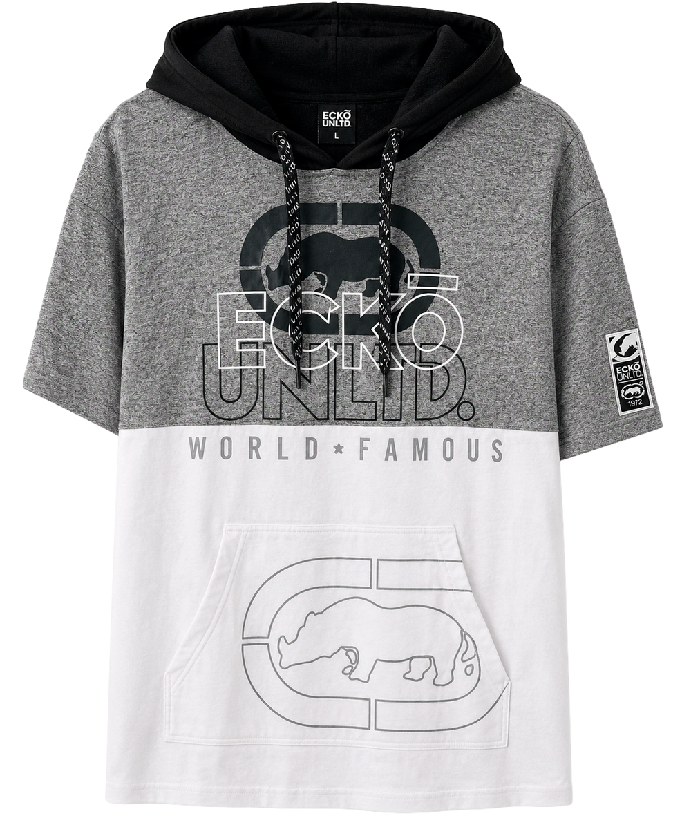 Ecko Unltd S/S Hoodie Shirt White-   sku:EO12K898