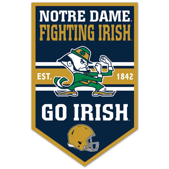 Norte Dame Fighting Irish wood sign 11"x17"         1/4" Thick.                  Sku: 86681324-win